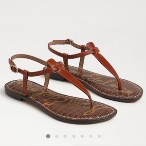 NEW! Sam Edelman Sandals Women's Size 7 Brown Leather Gigi Flats Boho NIB
